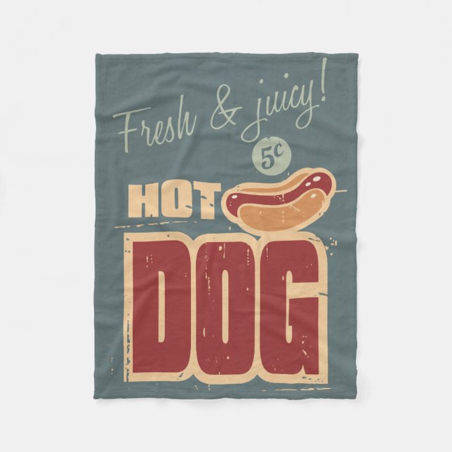 Hot Dog Fleece Blanket (Front)