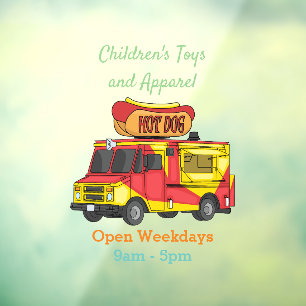 Hot dog food truck cartoon illustration