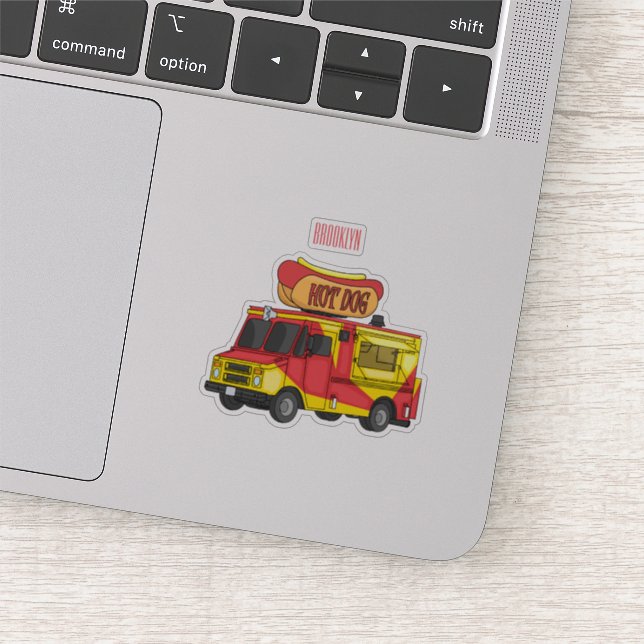 Hot dog food truck cartoon illustration  (Detail)
