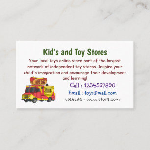 Hot dog food truck cartoon illustration business card