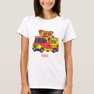 Hot dog food truck cartoon illustration T-Shirt