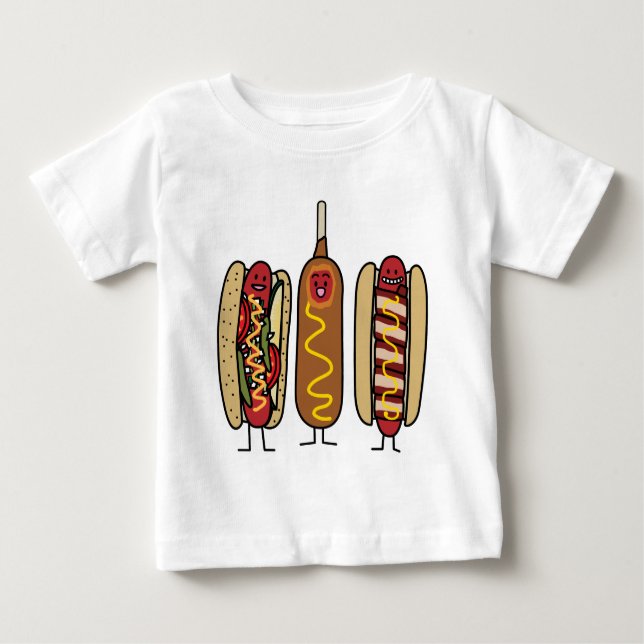 Hot Dog Friends Baby T-Shirt (Front)