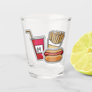 Hot Dog & Fries custom monogram shot glass