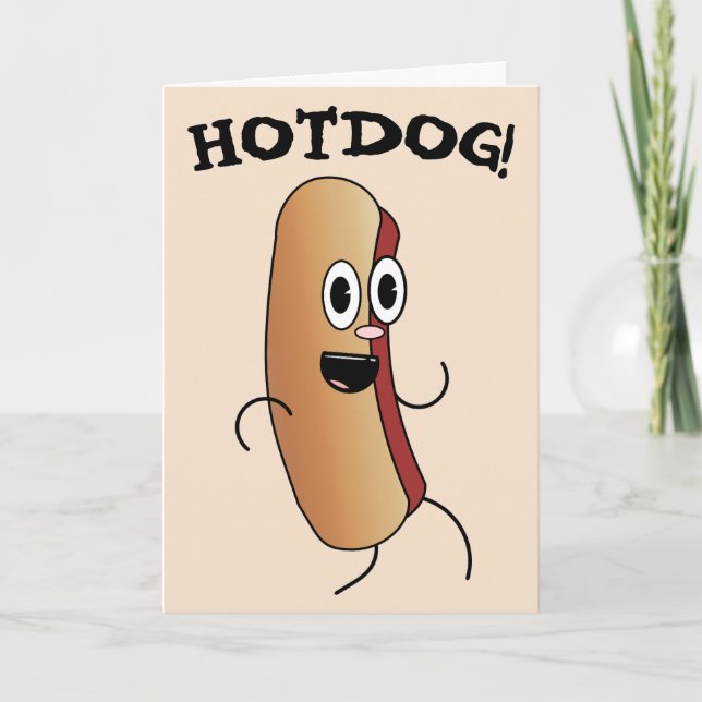 HOT DOG FUNNY BIRTHDAY GREETING CARD (Front)