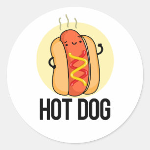 Hot Dog Funny Snack Pun  Classic Round Sticker
