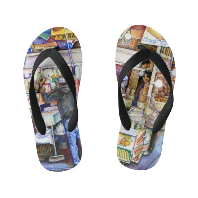 Hot Dog God, New York City Kid's Thongs (Footbed)