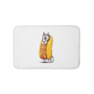 Hot Dog Husky – Funny Food Costume Bath Mat