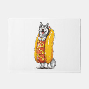 Hot Dog Husky � Funny Food Costume Doormat