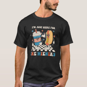 Hot Dog I m Just Here For The Wieners Cute Retro 4 T-Shirt