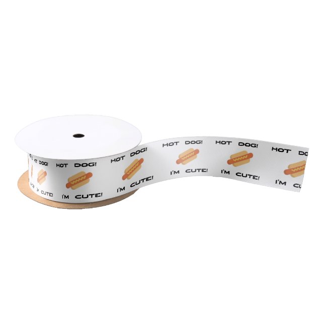 Hot Dog I'm Cute Satin Ribbon (Spool)