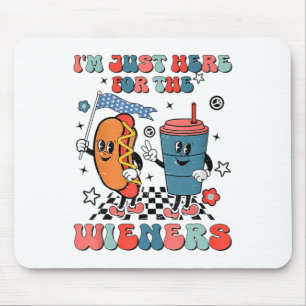 Hot Dog I'm Just Here For The Wieners 4th Of July Mouse Pad