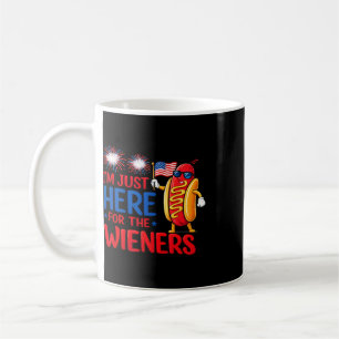 Hot Dog I'm Just Here For The Wieners Funny Fourth Coffee Mug