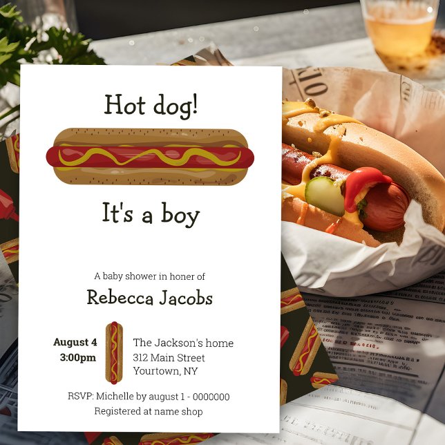 Hot dog! It's a boy Baby Shower Invitation (Creator Uploaded)