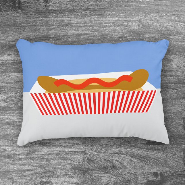 Hot Dog Ketchup Red & White  Decorative Cushion (Creator Uploaded)
