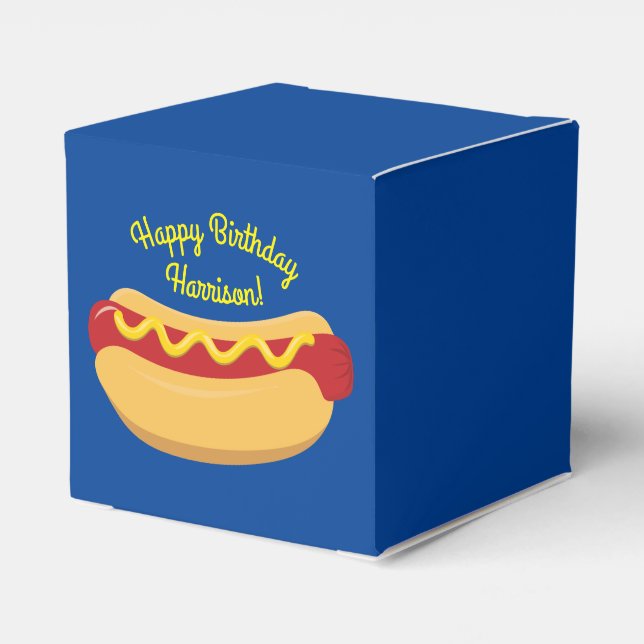 Hot Dog Kids Birthday Party Cook Out Cute Favour Box (Back Side)