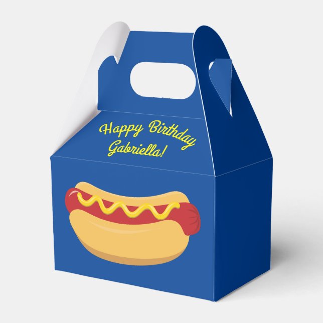 Hot Dog Kids Birthday Party Cook Out Cute Favour Box (Back Side)