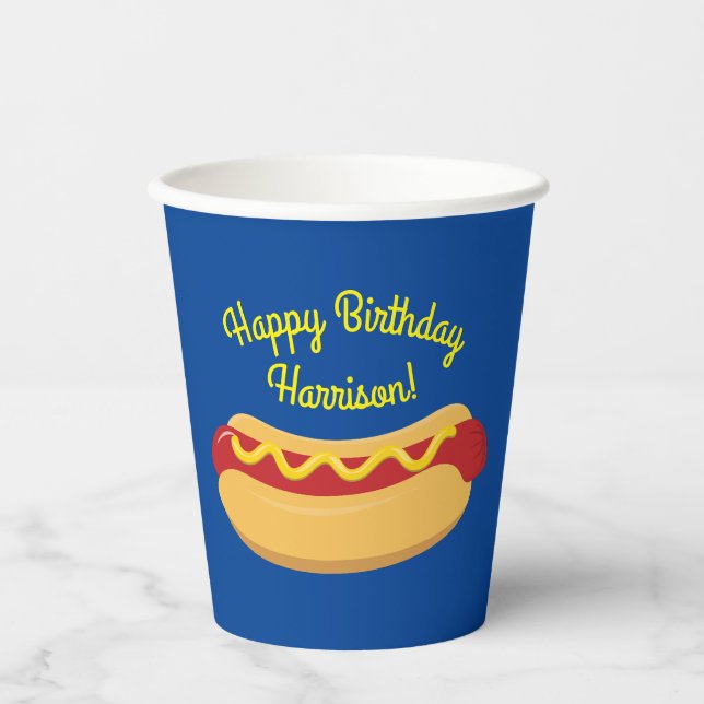 Hot Dog Kids Birthday Party Cook Out Cute  Paper Cups (Front)
