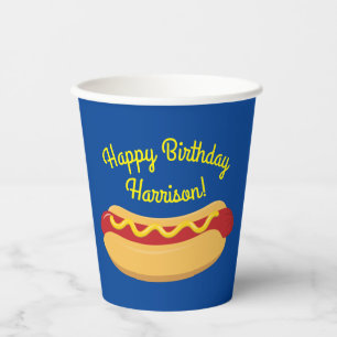 Hot Dog Kids Birthday Party Cook Out Cute Paper Cups