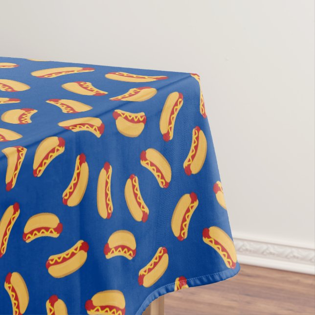 Hot Dog Kids Birthday Party Cook Out Cute Tablecloth (In Situ)