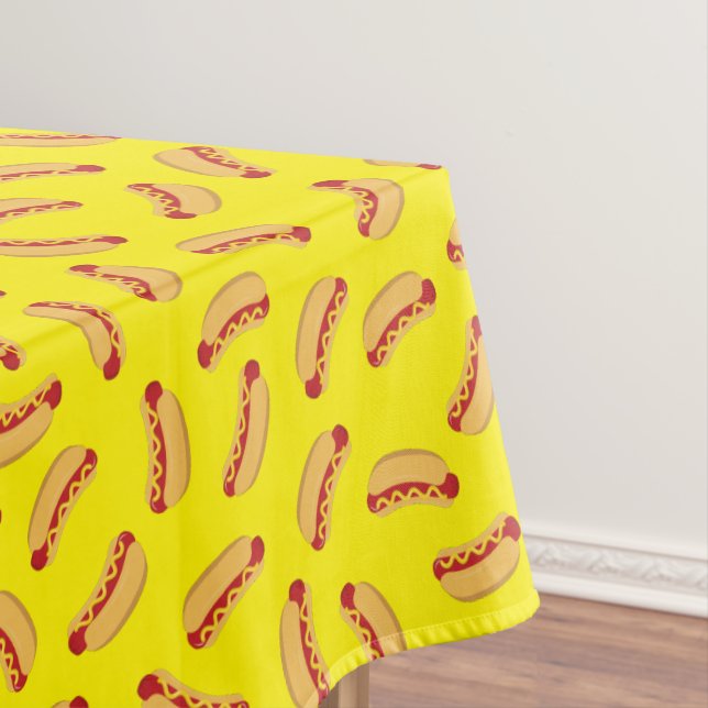 Hot Dog Kids Birthday Party Cook Out Cute Tablecloth (In Situ)