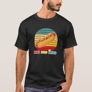 Hot Dog King Retro Sunset Summer BBQ Funny Hot Dog T-Shirt