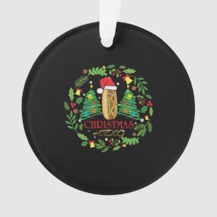 Hot Dog Lover Xmas Ugly HotDog Christmas t shirt Ornament