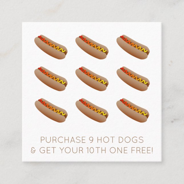 hot dog loyalty stamp card (Front)
