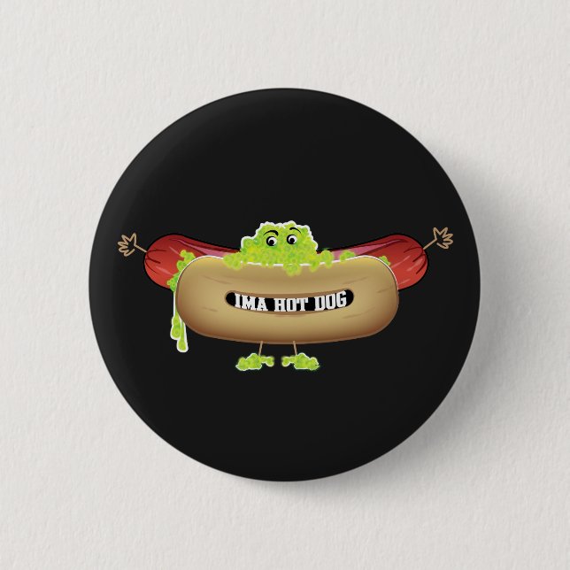 HOT DOG MAN 6 CM ROUND BADGE (Front)