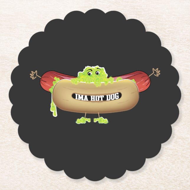 HOT DOG MAN PAPER COASTER (Front)