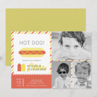 HOT DOG! Modern Kids Photo Collage Birthday