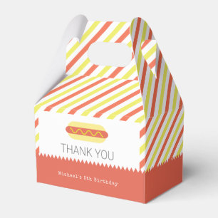 HOT DOG! Modern Red & Yellow Birthday Favour Box