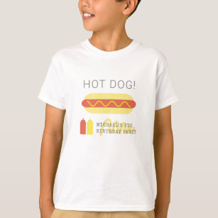 HOT DOG! Modern Red & Yellow Birthday Kids T-Shirt