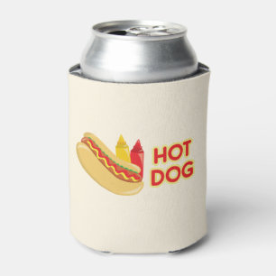 Hot Dog Mustard Ketchup Condiments Personalized Can Cooler
