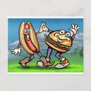Hot Dog n Hamburger Postcard