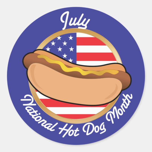 Hot Dog National Classic Round Sticker (Front)
