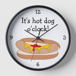 Hot Dog O'Clock fun food graphic Clock