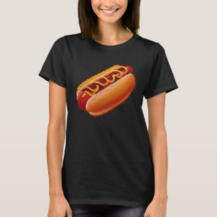 Hot Dog Pixel 8 bit Retro Hungry Byte Grilled Food T-Shirt