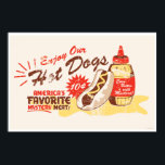 Hot Dog print<br><div class="desc">Make mine with mustard! Vintage-style snack-sign illustration by Ridge Rooms will make your mouth water for America's Favourite Mystery Meat!</div>