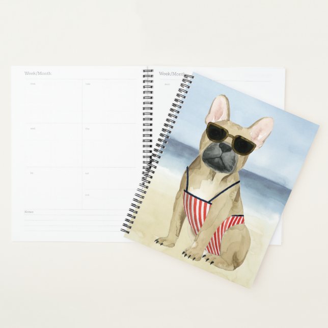 Hot Dog | Puppy In Sunglasses At The Beach Planner (Display)