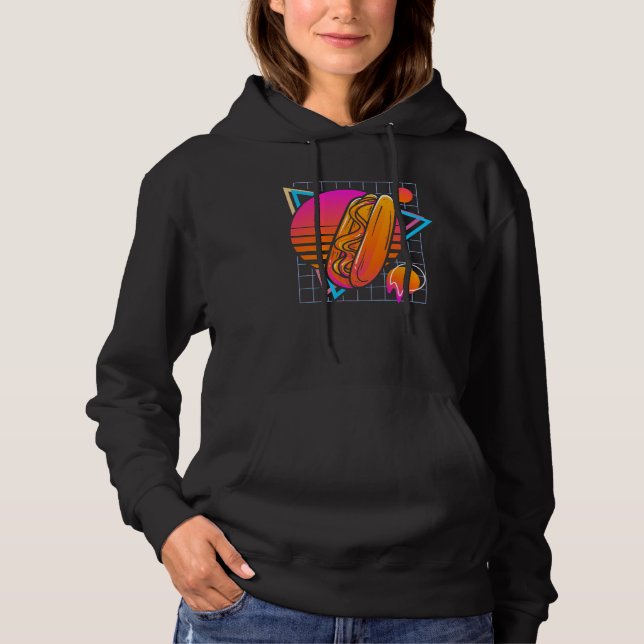 Hot Dog Retro 80s Style Vintage Hoodie (Front)