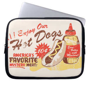 Hot Dog Retro Laptop Sleeve