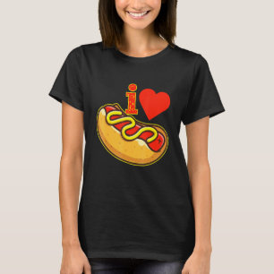 Hot Dog Retro Wiener Mustard I Love Hot Dogs T-Shirt