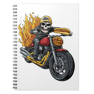 Hot Dog Rider � Funny Biker Skull Notebook
