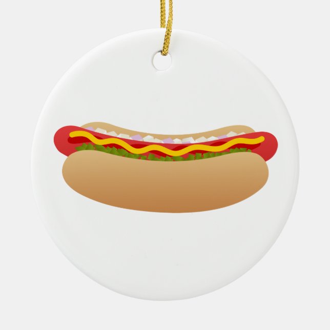 Hot Dog Round Ornament (Front)
