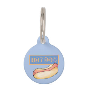 Hot dog Round Pet Tag