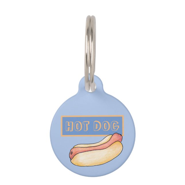 Hot dog Round Pet Tag (Front)