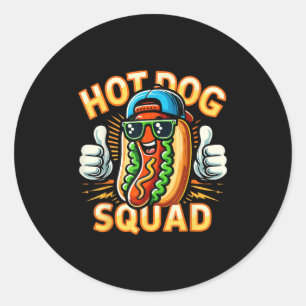 Hot Dog Squad Funny Hot Dog Stand Team Hotdog Crew Classic Round Sticker