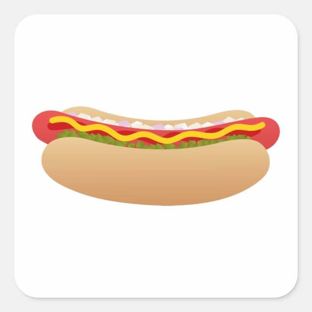 Hot Dog Square Sticker (Front)