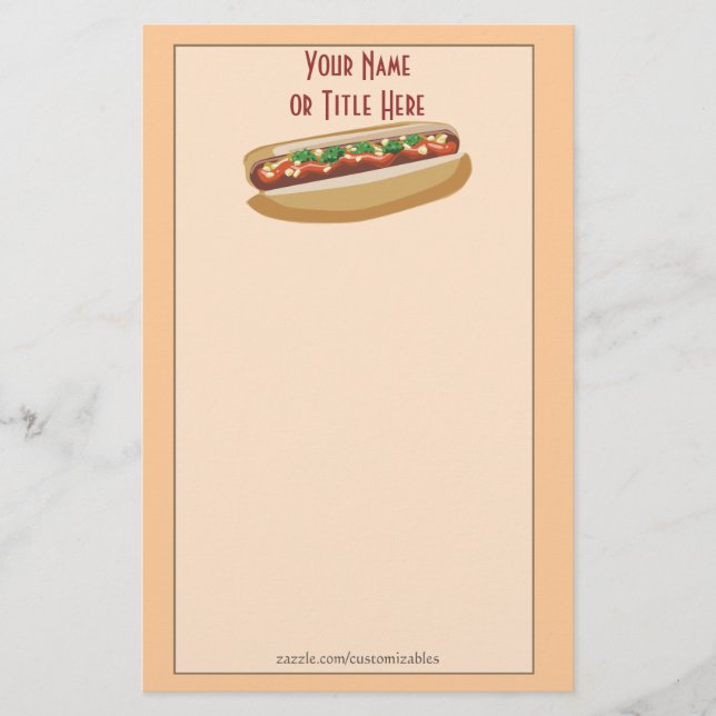 Hot Dog Stationery (Front)