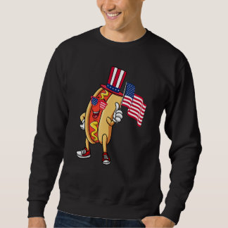 Hot Dog Sunglasses American Flag USA  4th Of July Sweatshirt